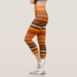 Cozy warm tones yoga leggings Name & monogram