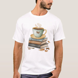 Cozy Watercolor Books The Quiet Hour Poetry with C T-Shirt