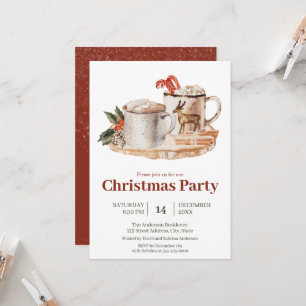 Cozy Watercolor Christmas Party Invitation