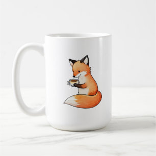 Cozy Watercolor Fox Holding Coffee Mug