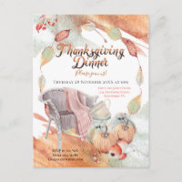 Cozy Watercolor Pumpkin Chair Leaf Thanksgiving