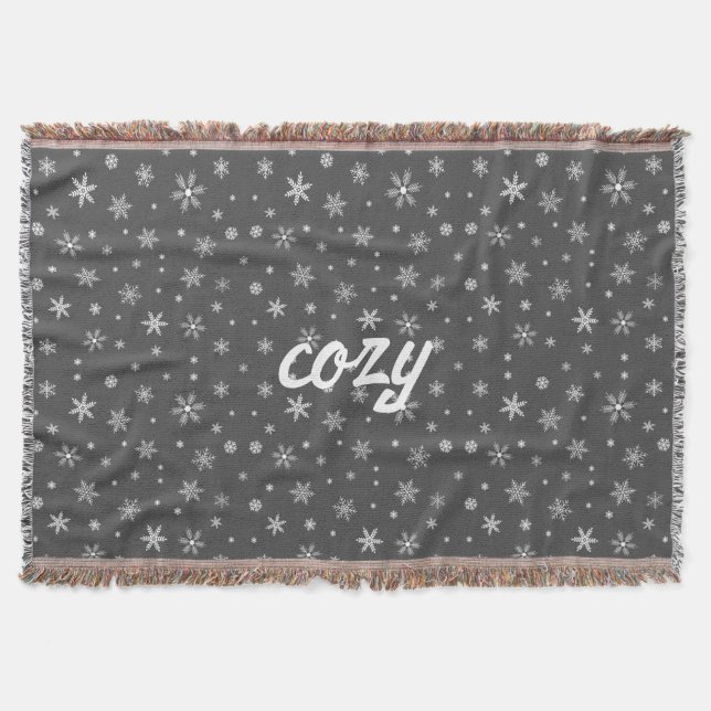cozy welcome snowflake throw blanket (Front)