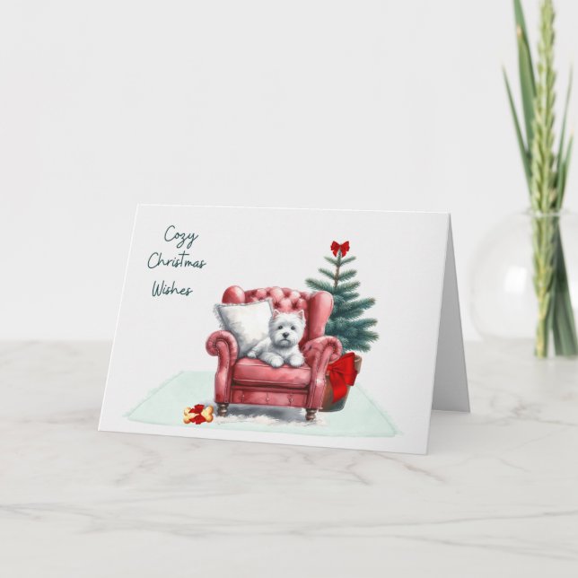 Cozy Westie Christmas Card (Front)