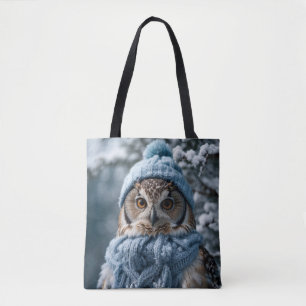 Cozy Whimsical Winter Wonderland Owl Tote Bag