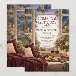 Cozy Wine and Cheese Night Gathering Invitation