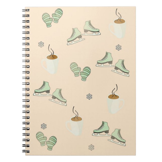 Cozy Winter Activities Cooking Coffee Skating Notebook (Front)