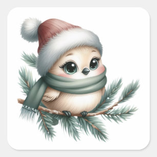 Cozy winter bird Sticker