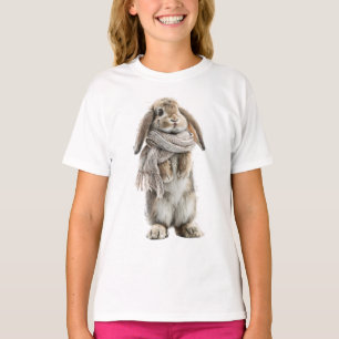 Cozy Winter Bunny Kids T-Shirt