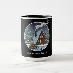 Cozy Winter Cabin Christmas Reading Retreat Mug