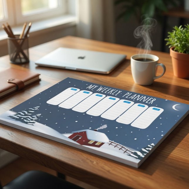 Cozy Winter Cabin Notepad | Snowy Night Stationery (Creator Uploaded)