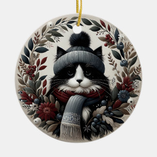 Cozy Winter Cat Ornament