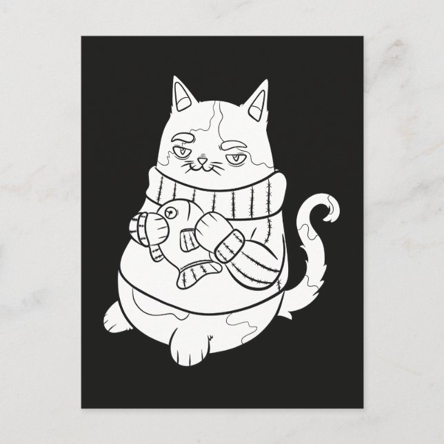 Cozy Winter Cat Postcard (Front)