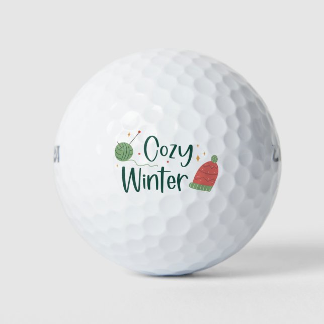 Cozy Winter Christmas Golf Balls (Front)