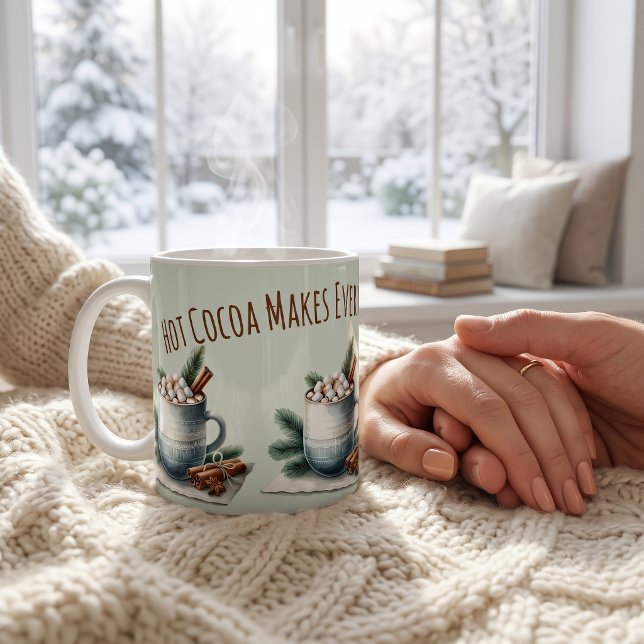 Cozy Winter Cocoa Marshmallow Scene Coffee Mug (Cozy Winter Cocoa Marshmallow Scene Coffee Mug)