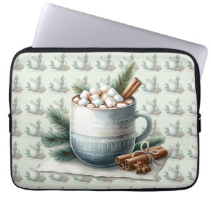 Cozy Winter Cocoa Marshmallow Scene Laptop Sleeve