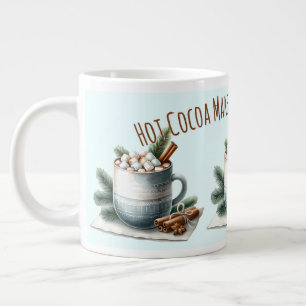 Cozy Winter Cocoa Marshmallow Scene Large Coffee Mug