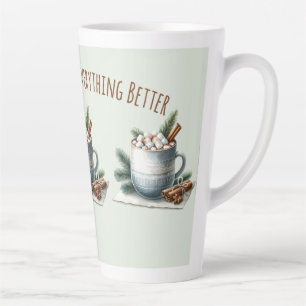 Cozy Winter Cocoa Marshmallow Scene Latte Mug