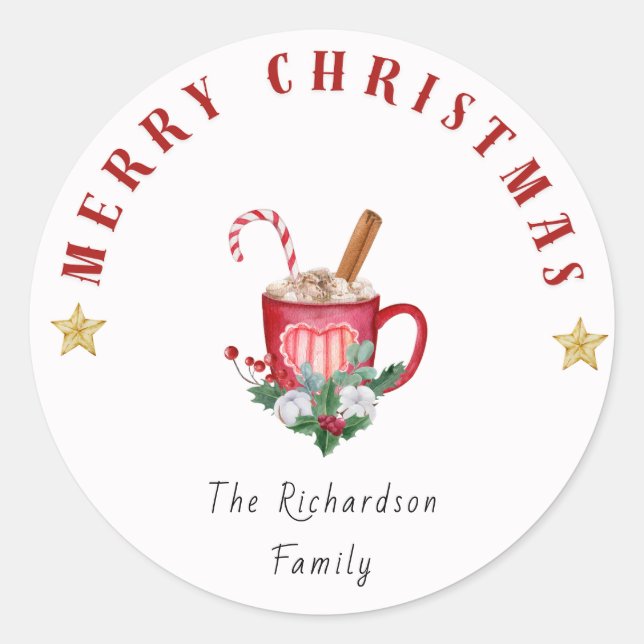 Cozy Winter Coffee Mug Merry Christmas Sticker  (Front)