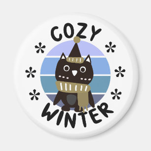 Cozy Winter, Cute Owl Magnet