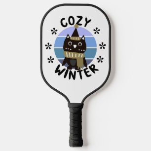Cozy Winter, Cute Owl Pickleball Paddle