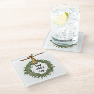 Cozy Winter Day Glass Coaster
