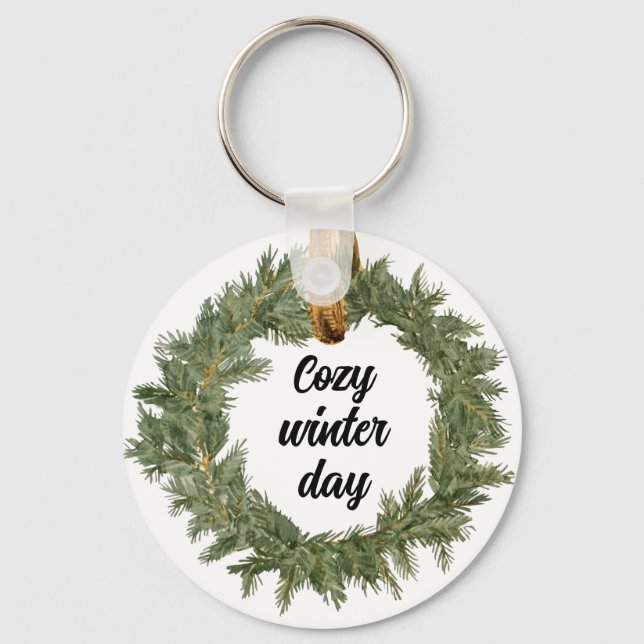 Cozy Winter Day Keychain (Front)