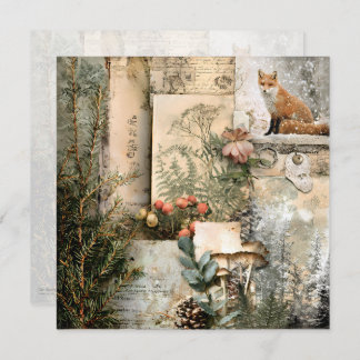 Cozy Winter Deep Cottagecore Scrapbook Page  Invitation