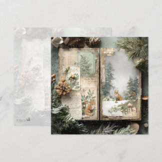 Cozy Winter Deep Cottagecore Scrapbook Page  Invitation