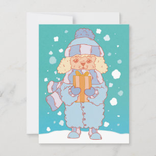 Cozy Winter Dog Postcard