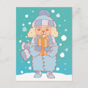 Cozy Winter Dog Postcard