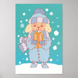 Cozy Winter Dog Poster