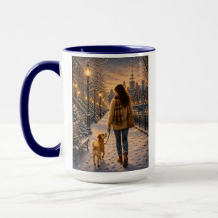 Cozy Winter Evening Walk with My Best Friend Mug