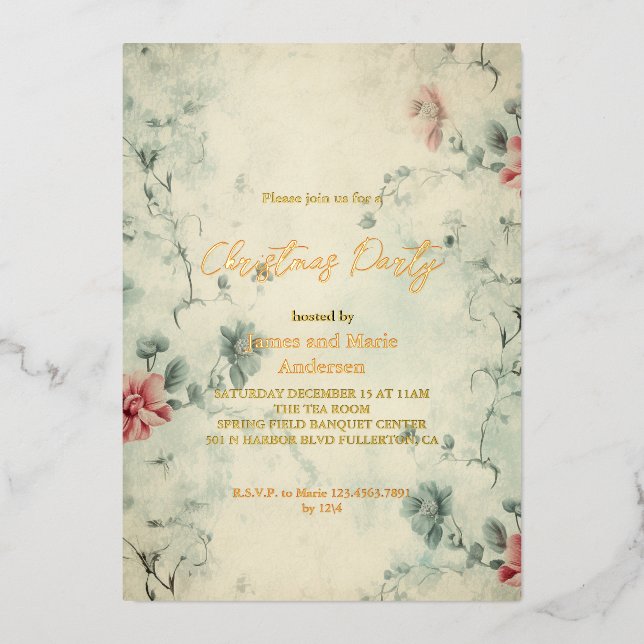 Cozy Winter Floral Christmas Party (Front)