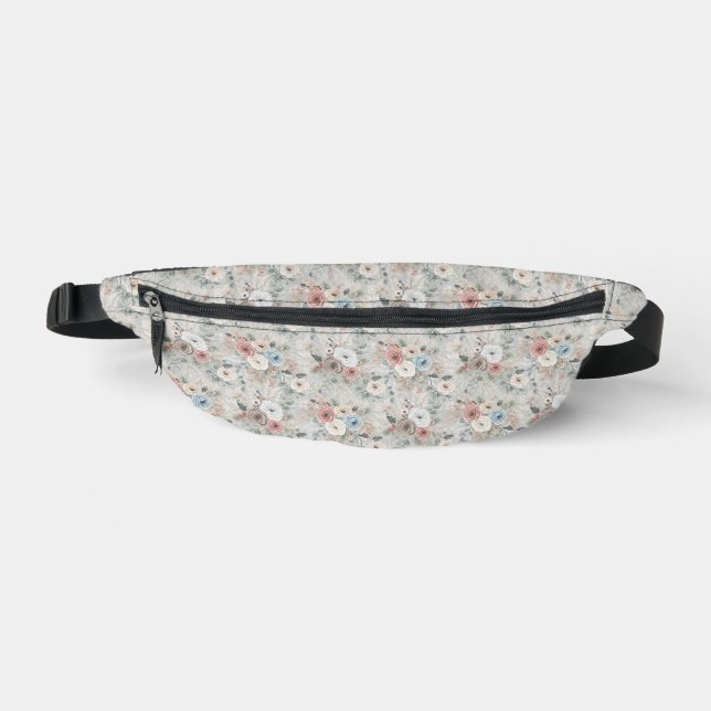 Cozy Winter Floral Pattern Fanny Pack (Front)