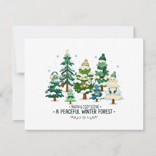 Cozy Winter Forest Trees Card