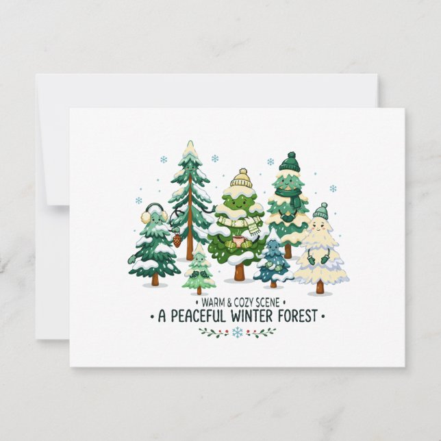 Cozy Winter Forest Trees Card (Front)