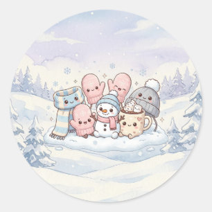 Cozy Winter Friends Sticker