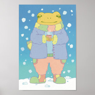 Cozy Winter Frog Poster