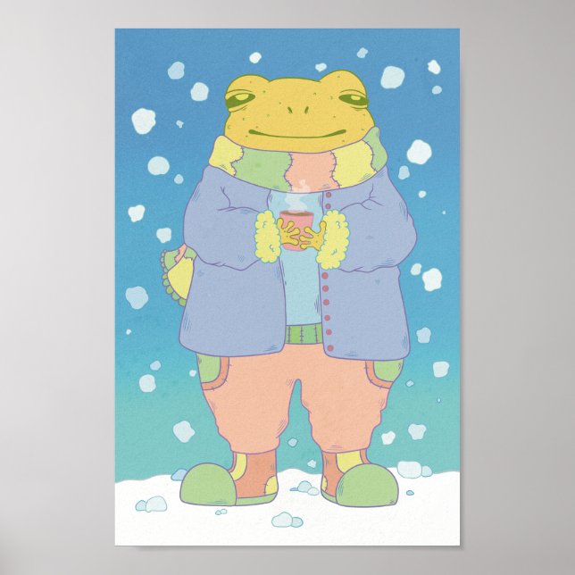 Cozy Winter Frog Poster (Front)