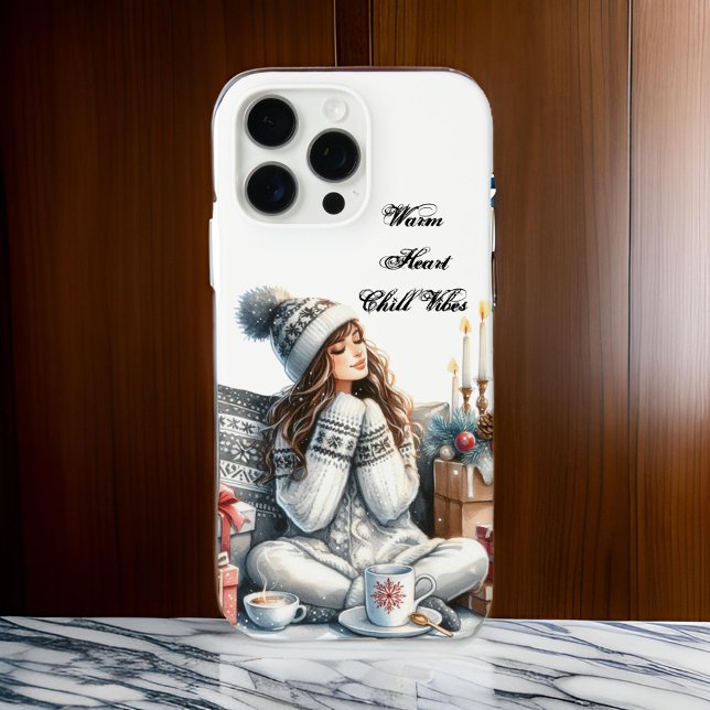 Cozy Winter Girl "Warm Heart Chill Vibes"  Case-Mate iPhone Case (Creator Uploaded)