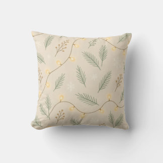 Cozy Winter Glow - Minimalist Holiday Pattern Throw Pillow