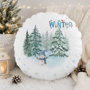 Cozy Winter Home Décor  Round Pillow