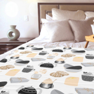 Cozy Winter Home Pattern Fleece Blanket