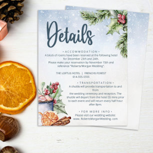 Cozy Winter Hot Cocoa Snowly Wedding Details Enclosure Card