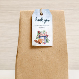 Cozy Winter Hot Cocoa Snowly Wedding Gift Tags