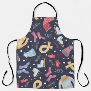 Cozy Winter Knitted Seamless Vintage Apron