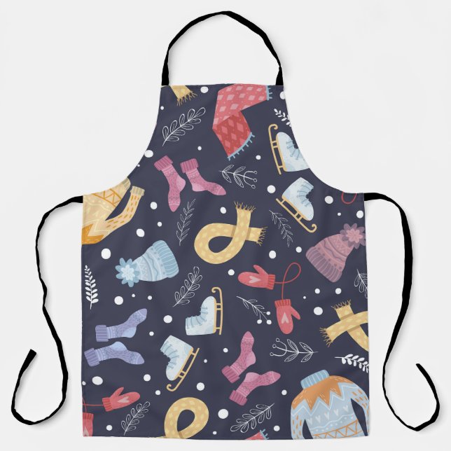 Cozy Winter Knitted Seamless Vintage Apron (Front)