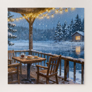 Cozy Winter Lake Jigsaw Puzzle