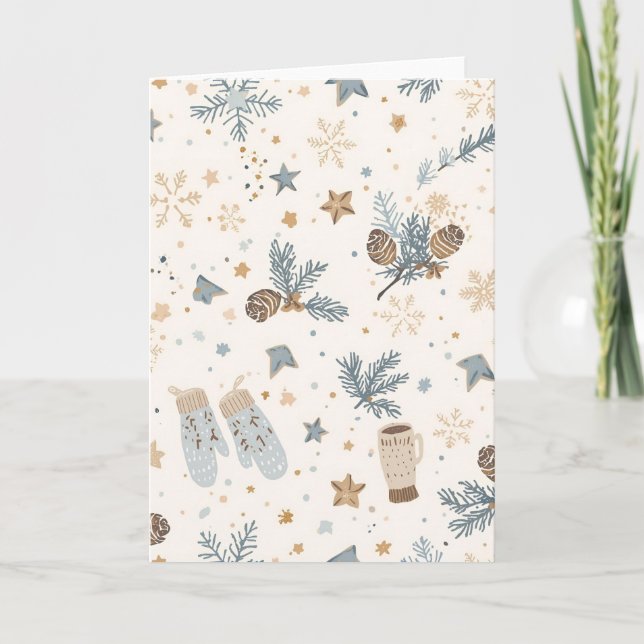 Cozy Winter Magic | Elegant Minimalist Winter Desi Card (Front)