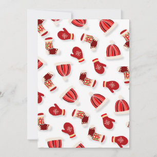 Cozy Winter Mittens and Hats white Invitation
